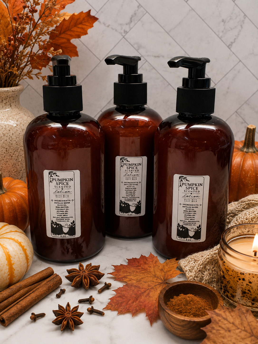 Pumpkin spice scented lotion