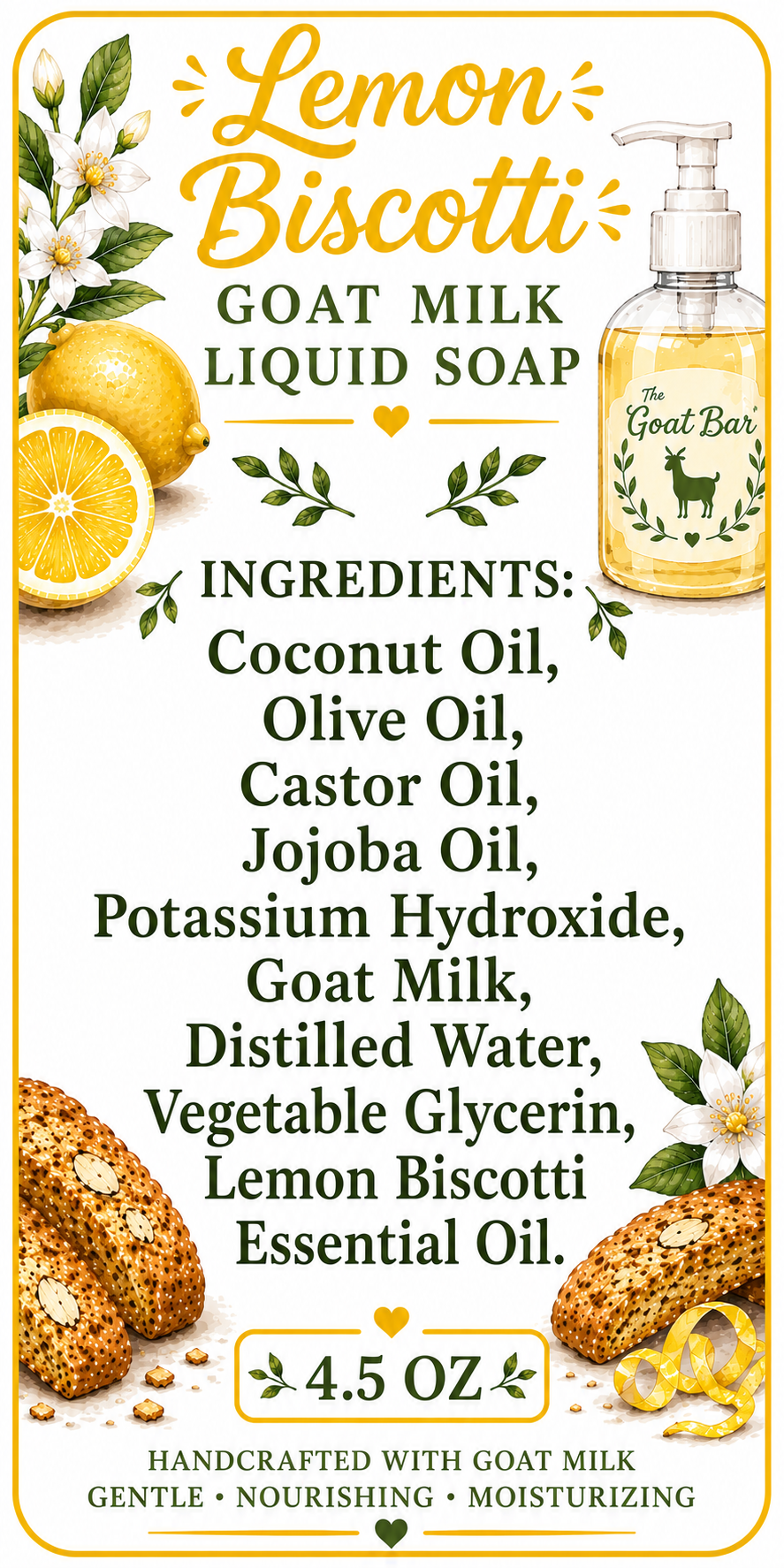 Lemon Biscotti Scented Liquid soap
