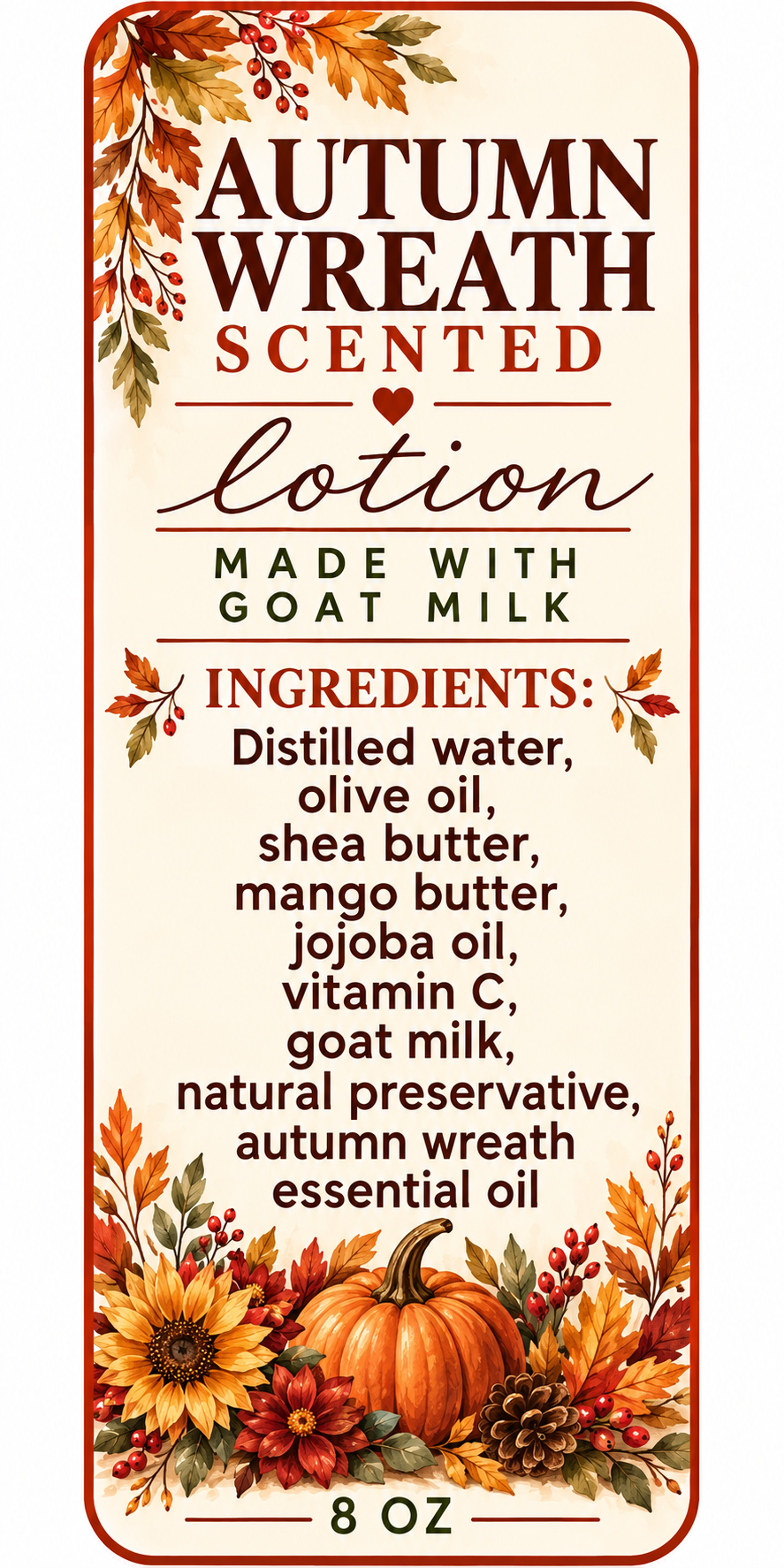 Autumn wreath scented lotion